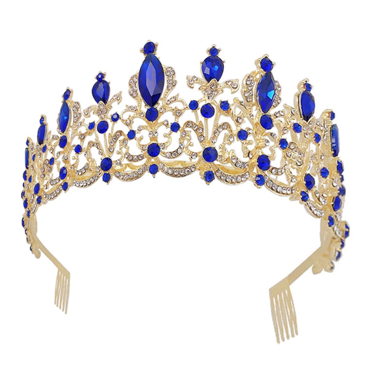 Sparkling Rhinestone Headband Crown for Bride - Baroque Style Royal Wedding Tiara Headdress for Birthday Banquet & Dinner Party - Elegant Zinc Alloy Hair Accessory (Perfect for Weddings, Prom, Pageants & Special Occasions)