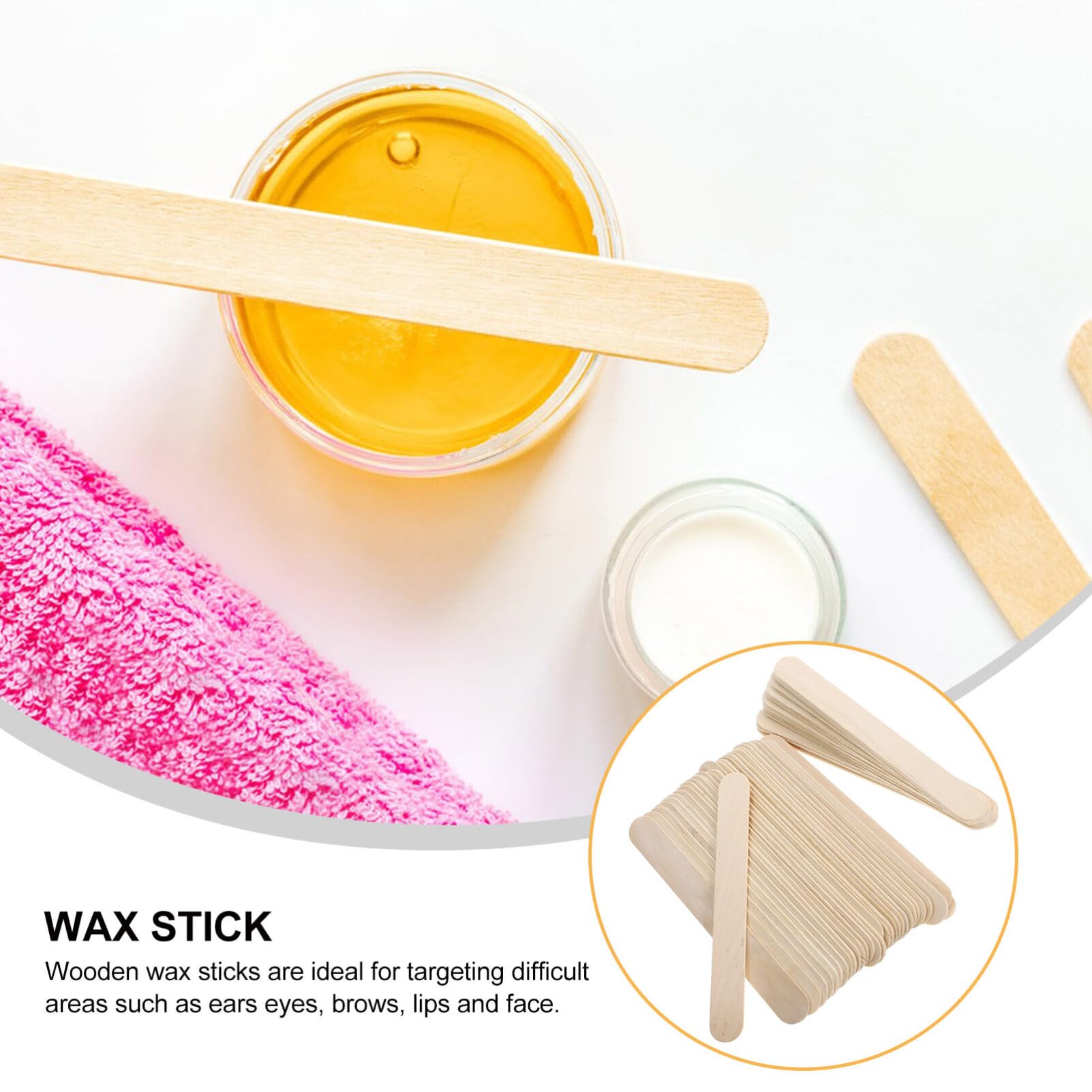 600pcs Wooden Wax Sticks for Hair Removal - Body, Legs, Face & Eyebrow Waxing - Portable Wax Wands for Smooth Skin at Home or Salon - Minkissy Beauty Essentials