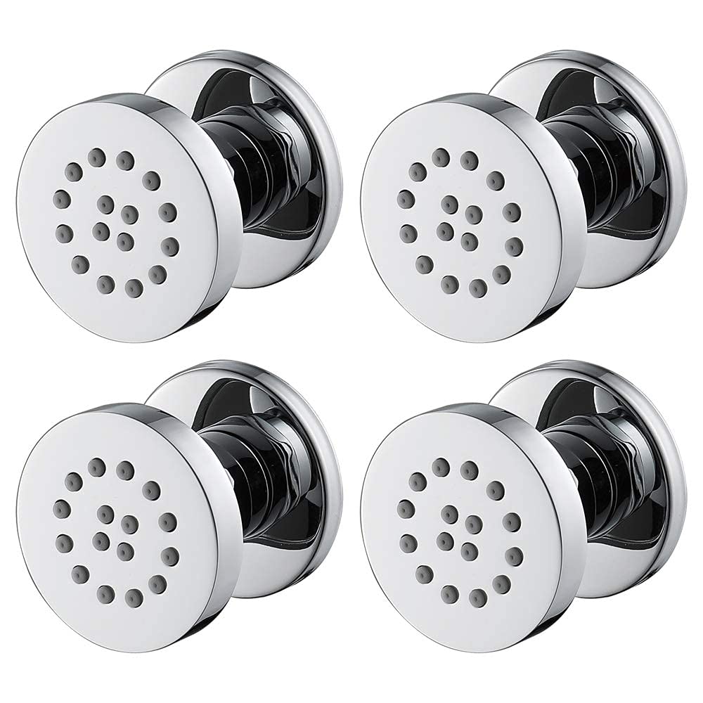 MUMUMI 2 Inch Chrome Shower Body Spray Jet - Adjustable Wall Mount Shower Side Jets for Spa Experience (4Pcs) - Perfect for Bathroom Renovation & Luxury Shower Upgrade
