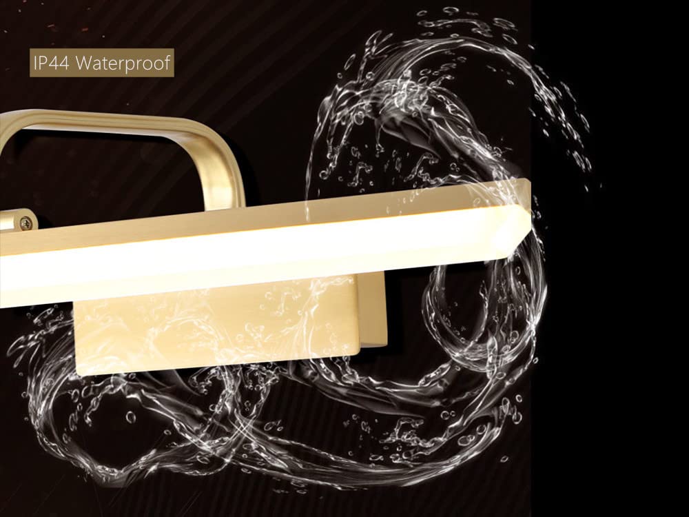 Antique Brass Arc Arm Wall Sconce - 40cm Adjustable Gold Linear Picture Light with Warm LED for Artwork & Gallery Lighting - Perfect for Living Room, Bedroom, and Hallway Décor