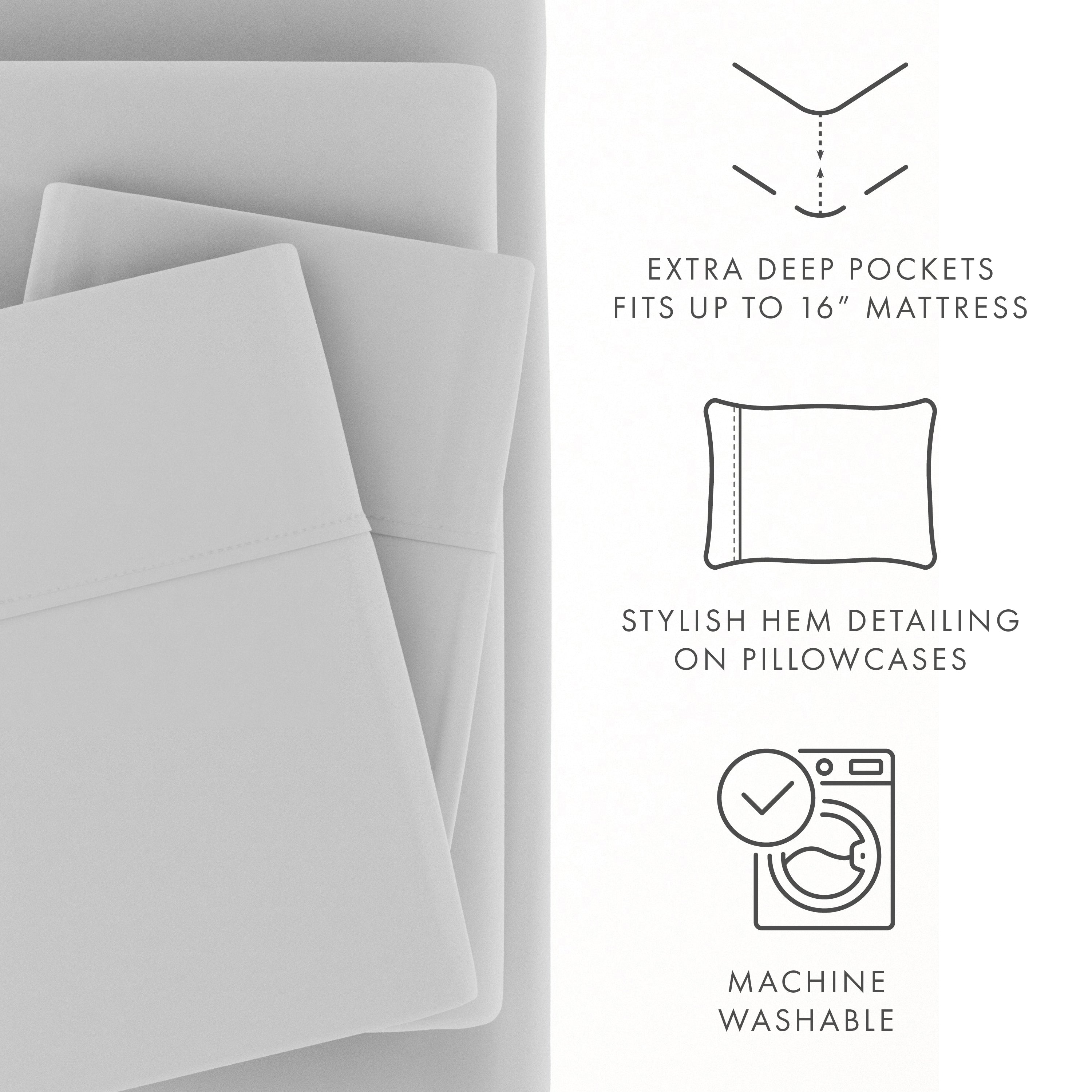 4-Piece Luxury Bed Sheet Set - Soft & Breathable Cotton - Queen Size - Perfect for Home, Hotel & Airbnb Use
