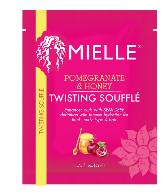 MIELLE Pomegranate & Honey Twisting Souffle - 1.75oz Moisturizing Hair Mask for Dry, Damaged Hair - Perfect for Salon-Quality At-Home Hair Care & Deep Conditioning Treatments
