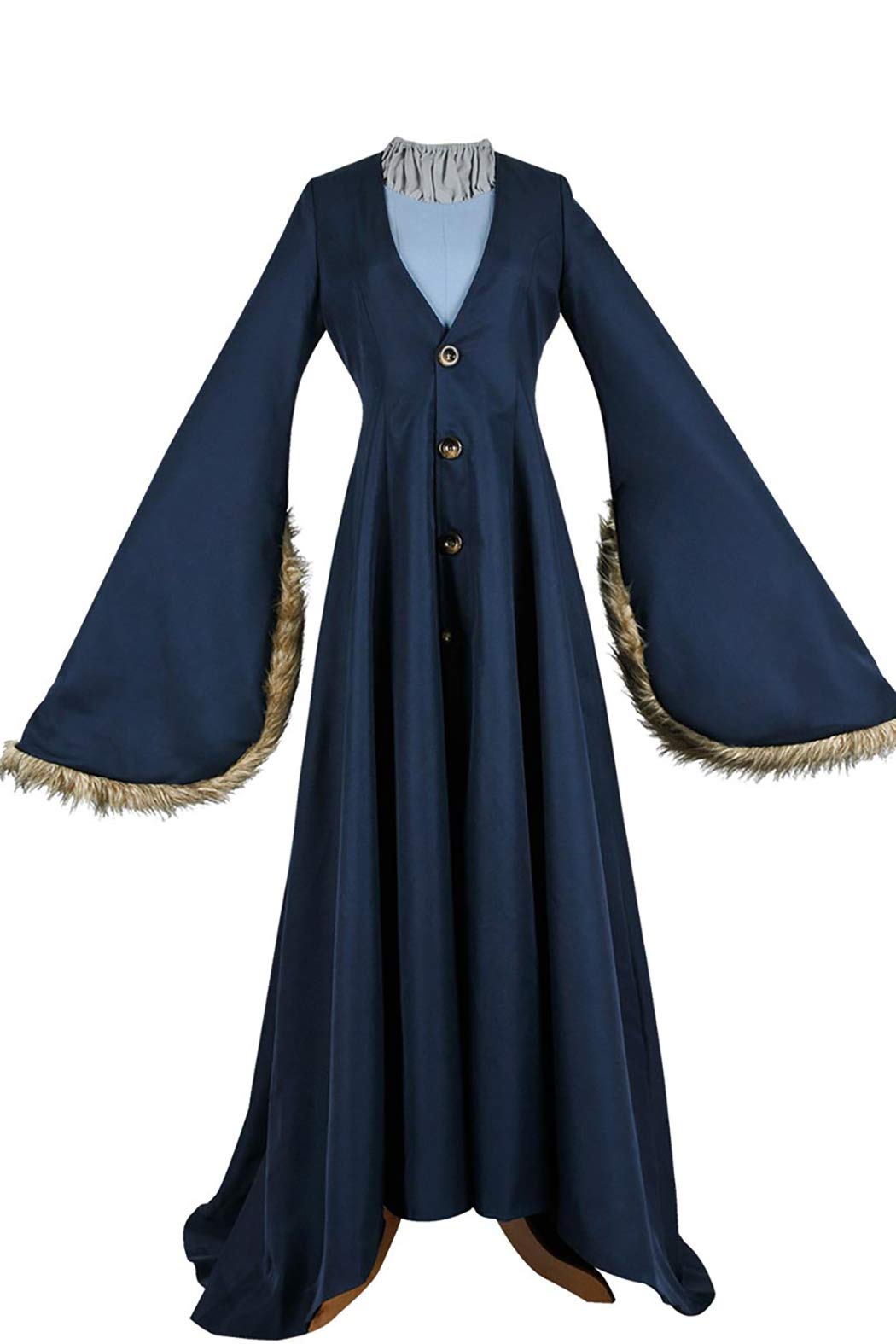 Game of Thrones Catelyn Stark Cosplay Costume - Medieval Fantasy Dress with Trench Outfit & Skirt for Halloween, Comic Con, and Themed Parties