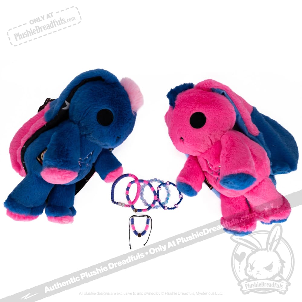 Plushie Dreadfuls Gemini Rabbit - Soft Stacking Friendship Bracelet for Zodiac Lovers, Best Friend Gifts & Everyday Wear