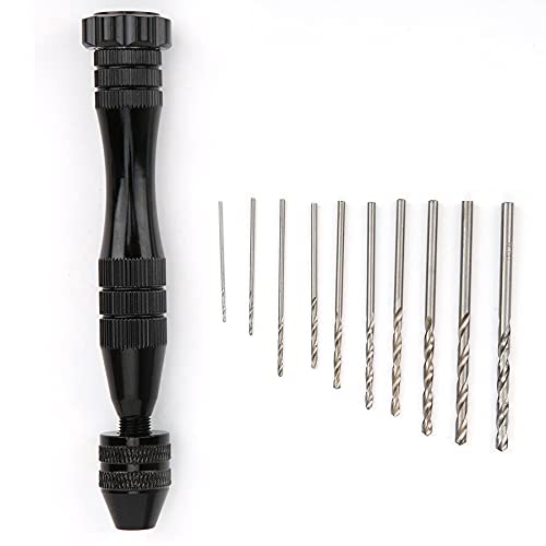 Black Aluminum Alloy Hand Twist Drill Bit Set - 10-Piece Woodworking Tool Kit for DIY Projects & Home Repairs | Perfect for Wood, Plastic & Soft Metal Drilling