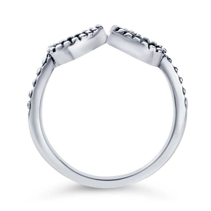 Sterling Silver 6x4mm Beaded Edge Pear Cabochon Ring Mounting - Size 5,6,7,8 - Perfect for Jewelry Making, DIY Crafting & Gift Giving