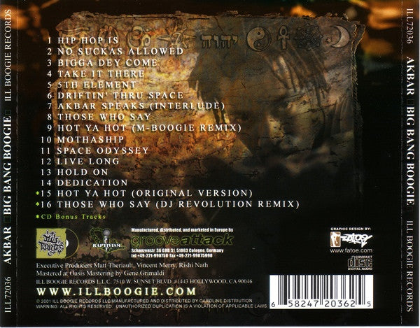 Akbar - Big Bang Boogie (CD) | Ill Boogie Records ILL72036 | Hip Hop & Rap Music Album | Perfect for DJ Sets, Music Collectors & Hip Hop Enthusiasts