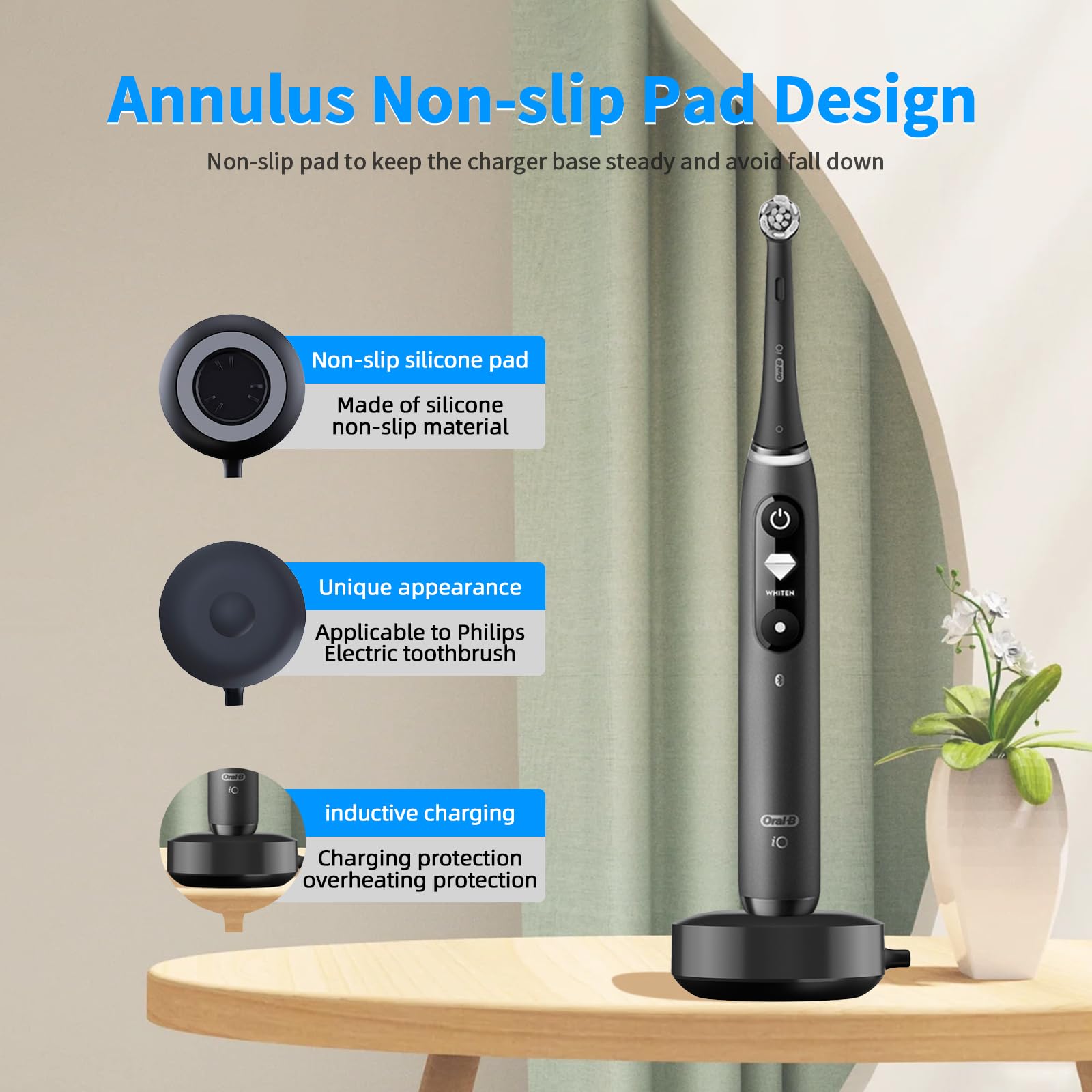 Oral-B iO Series Electric Toothbrush Replacement Charger (Model 3768) - Magnetic Charger for iO7, iO8, iO9 & More - Perfect for Home, Travel & Daily Oral Care