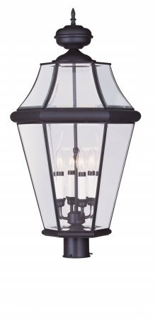 4-Light Outdoor Post Head in Bronze - Durable and Stylish Exterior Lighting for Patio, Garden, and Driveway
