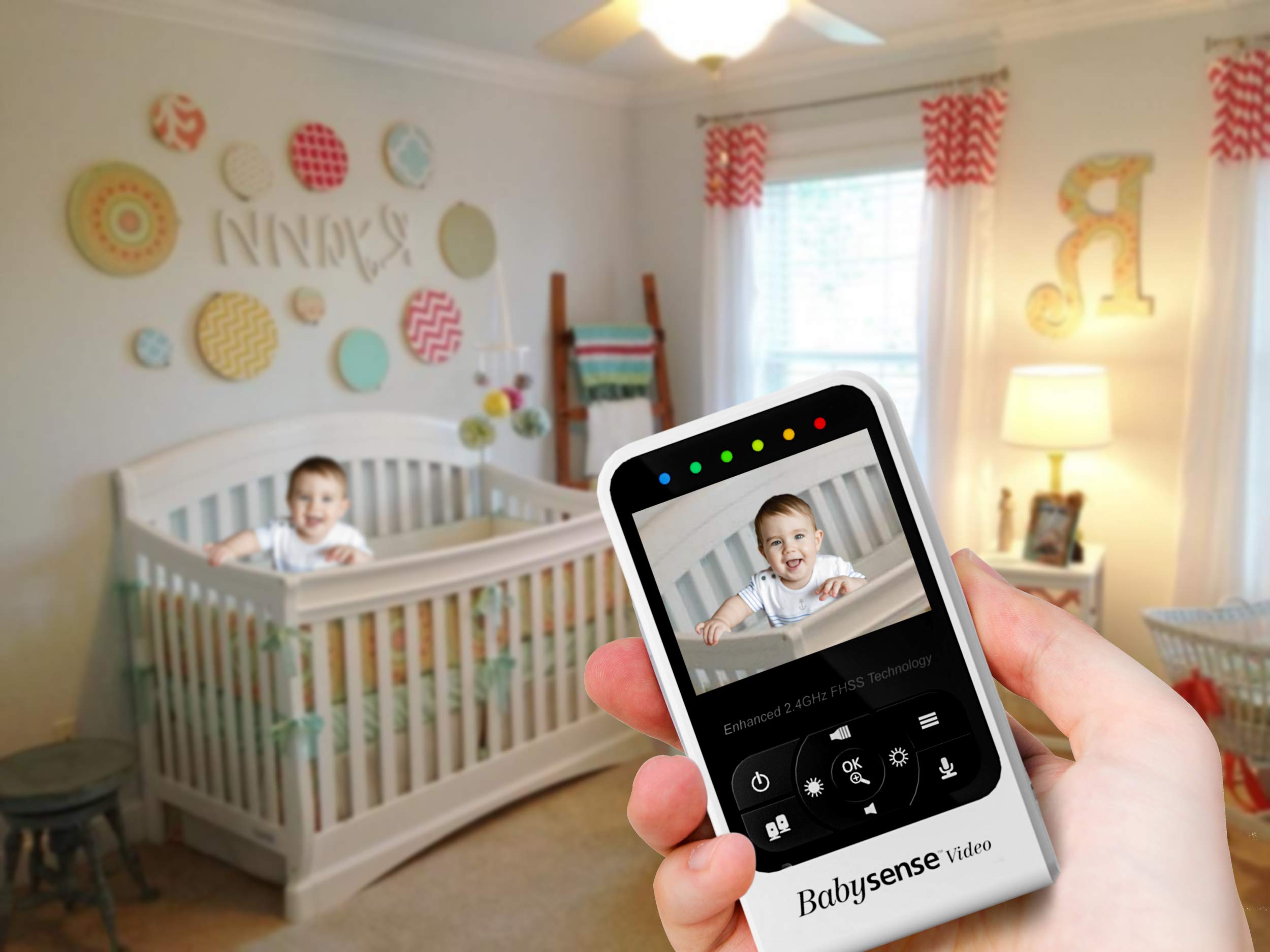Babysense V24R Video Baby Monitor with 7 Under-Mattress Movement Sensor - 2-in-1 Nursery Safety Bundle for Newborns & Infants | Night Vision, Two-Way Audio, Temperature Monitoring | Perfect for Nursery, Bedroom & Travel Use