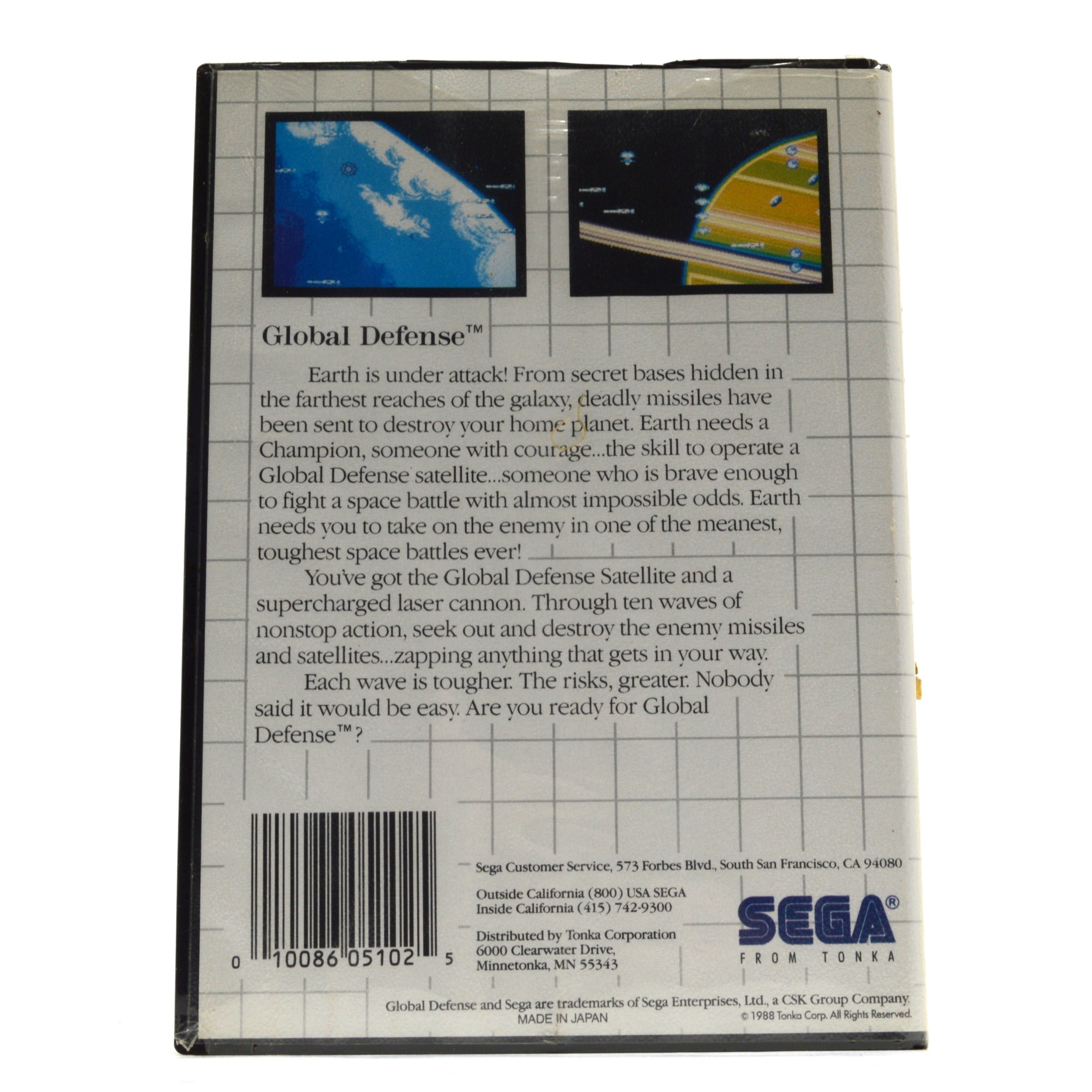 Original SEGA MASTER SYSTEM GLOBAL DEFENSE SMS Video Game - Factory Sealed (1988) | Classic Retro Gaming Console Collector's Item | Perfect for Gaming Enthusiasts & Nostalgic Collectors