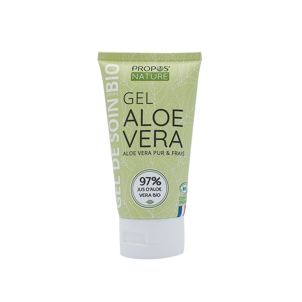 Organic Aloe Vera Gel - 97% Fresh Aloe Vera Juice - Natural Cosmetic for Skin & Hair Care - 100ml by Propos'Nature - Perfect for Sunburn Relief, Moisturizing & After-Shave Soothing