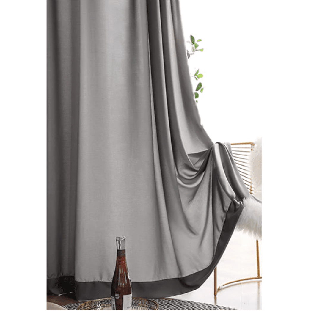 Jason Plain Velvet Sheer Curtains - Dark Gray Blackout Window Drapes for Living Room & Bedroom