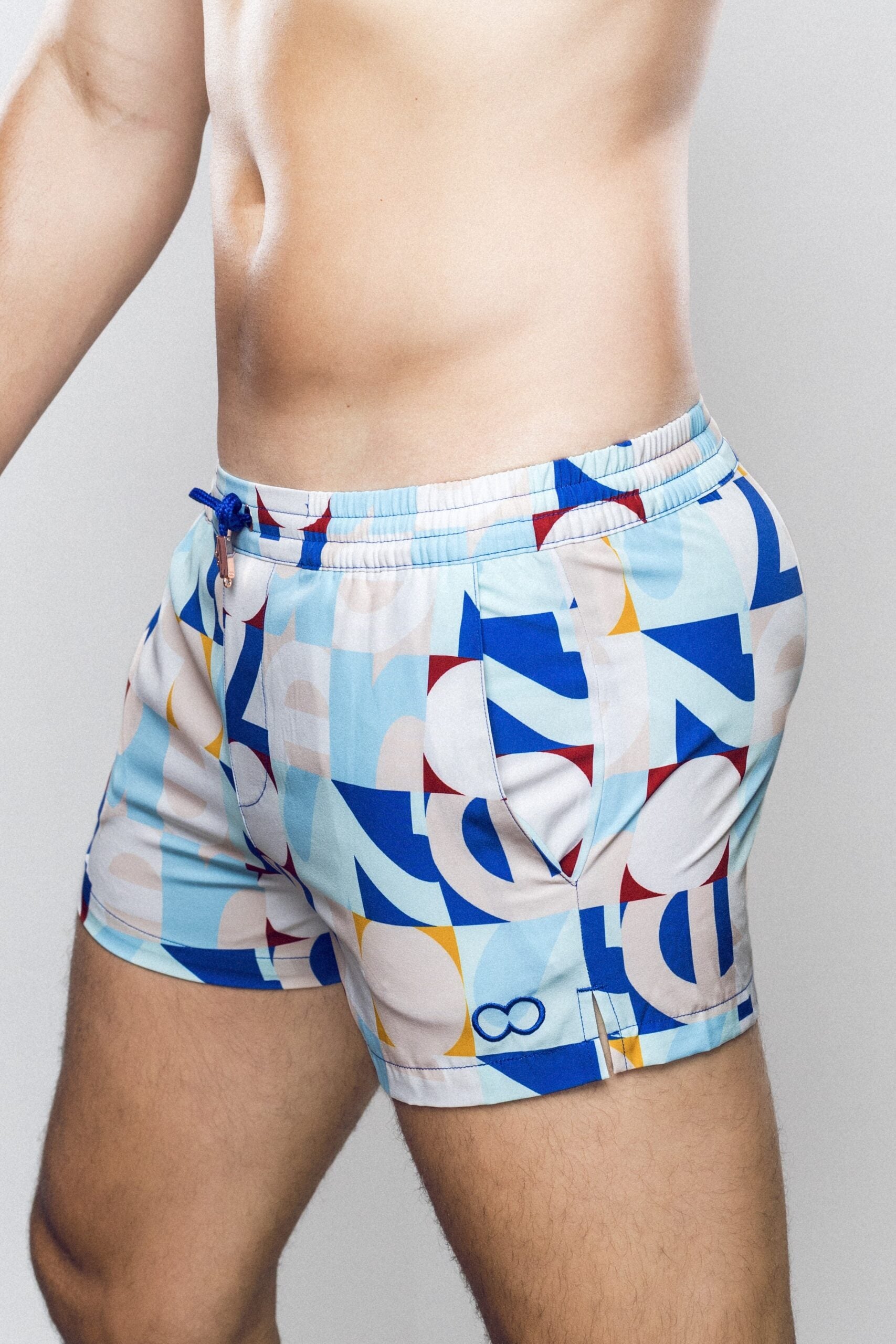 2Eros Men's Insignia Print Swim Shorts - Quick Dry, UPF 50+ Swim Trunks for Beach, Pool & Vacation - Lightweight Board Shorts with Comfortable Elastic Waistband