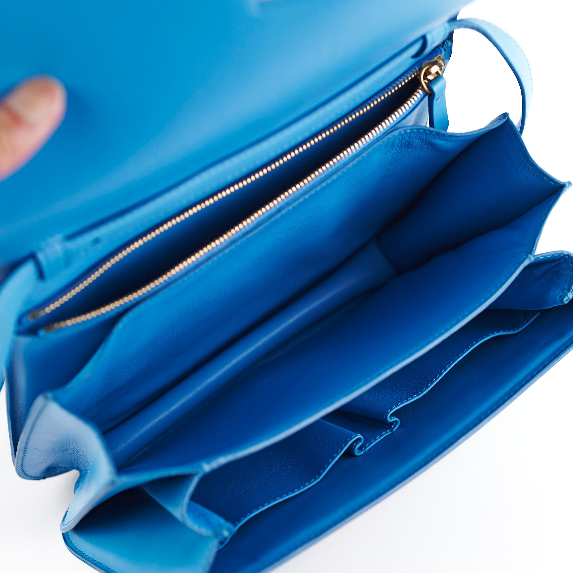 Celine Medium Aqua Blue Box Crossbody Bag - Luxury Leather Shoulder Purse for Women | Perfect for Date Night, Office & Travel Accessories