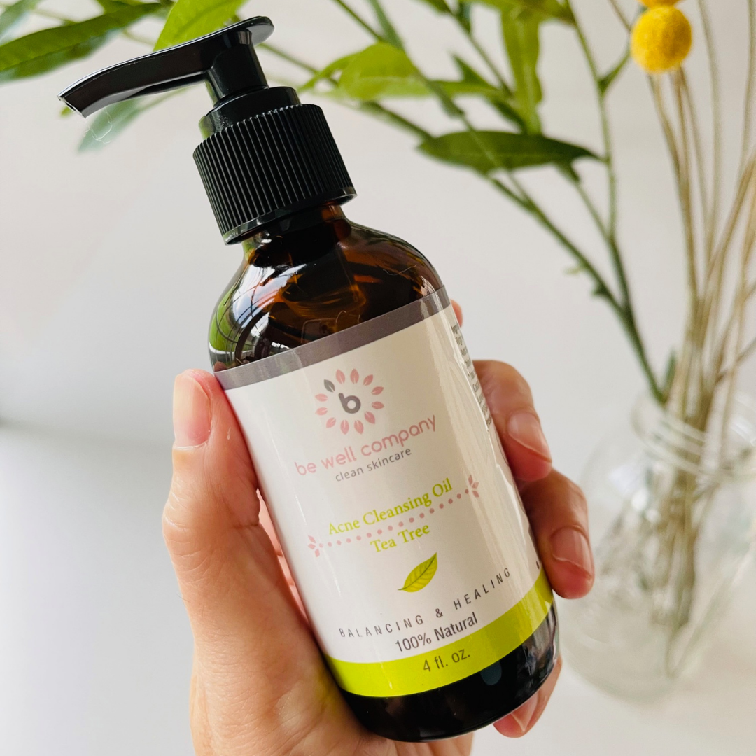 Tea Tree Natural Facial Cleansing Oil - Gentle Makeup Remover & Deep Pore Cleanser for Acne-Prone Skin - Perfect for Daily Skincare Routine & Travel