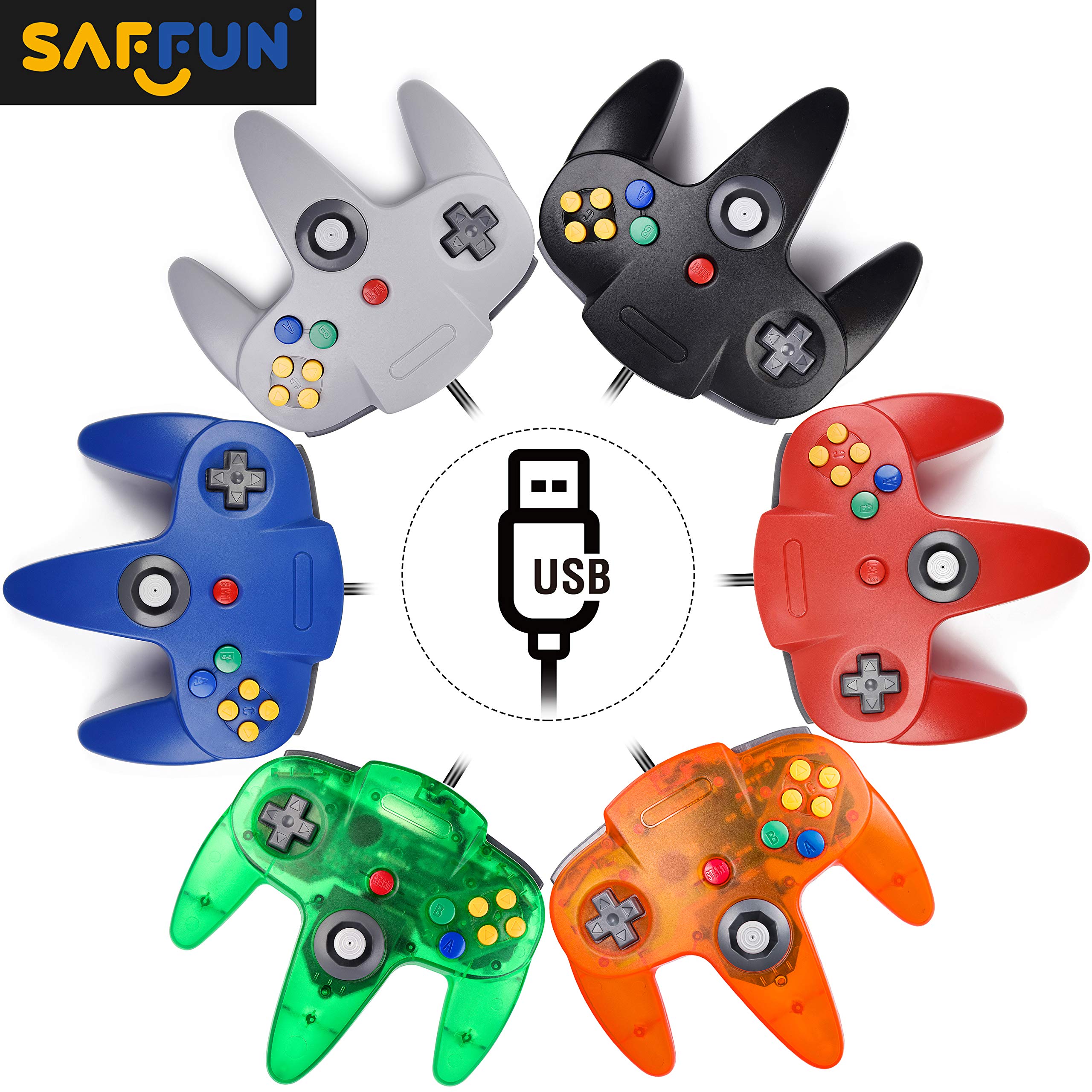 USB N64 Controller for PC, MAC, Linux - Plug & Play Gaming for Retro Emulators