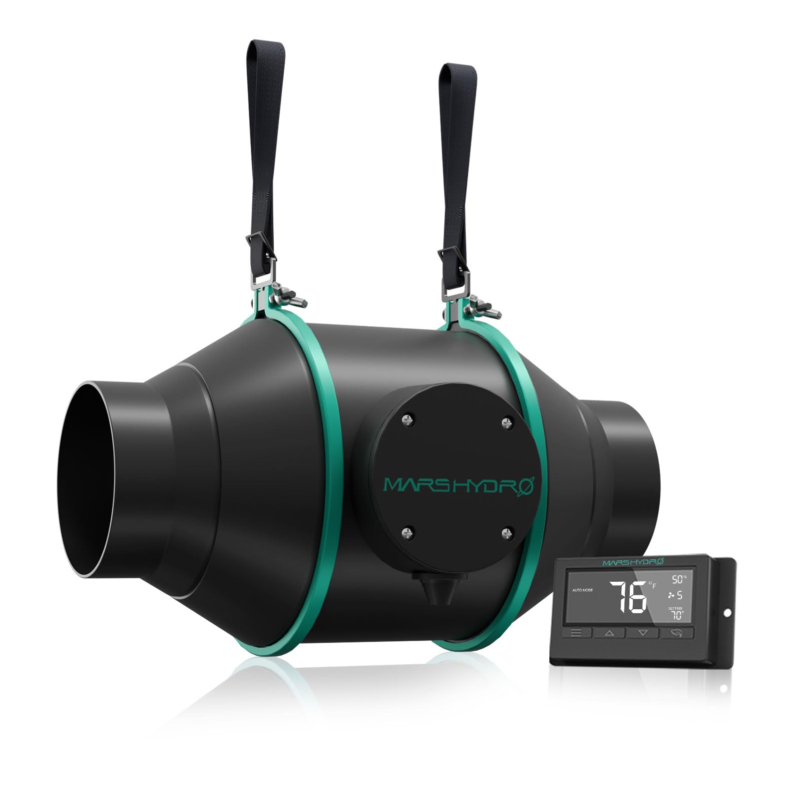 MARS HYDRO 4 Inch Inline Duct Fan with Temperature Controller - High CFM Exhaust Fan for Grow Tents, Hydroponics, Indoor Gardening & Ventilation Systems | Perfect for Greenhouses, Grow Rooms & Air Circulation