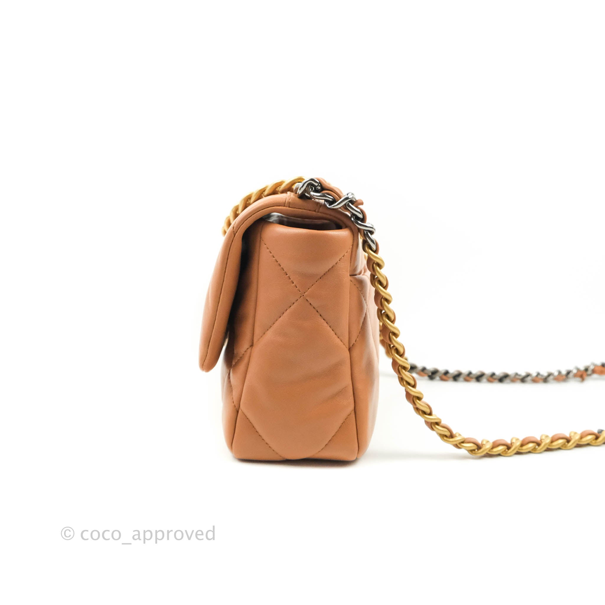 Chanel 19 Small Handbag in Caramel Dark Beige with Mixed Hardware | 21K Collection | Perfect for Everyday Luxury & Evening Events