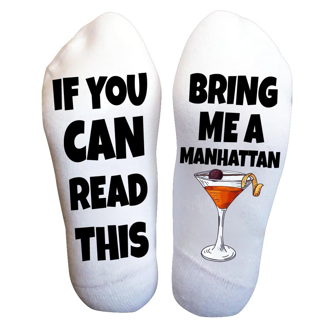 Funny Novelty Socks for Men & Women - Manhattan Cocktail Dress Socks | Unique Christmas Gift Idea for Him & Her | Perfect for Office Parties, Holiday Gatherings and Casual Wear