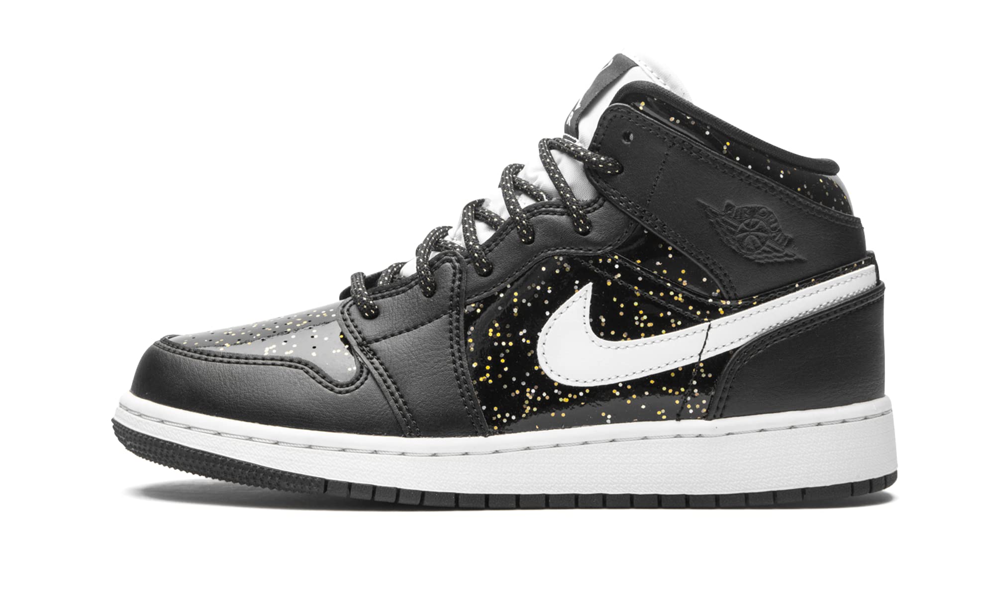 Nike Jordan 1 Mid Grade School SE Black Sparkle Basketball Shoes for Kids - Stylish Sneakers for School, Sports & Casual Wear