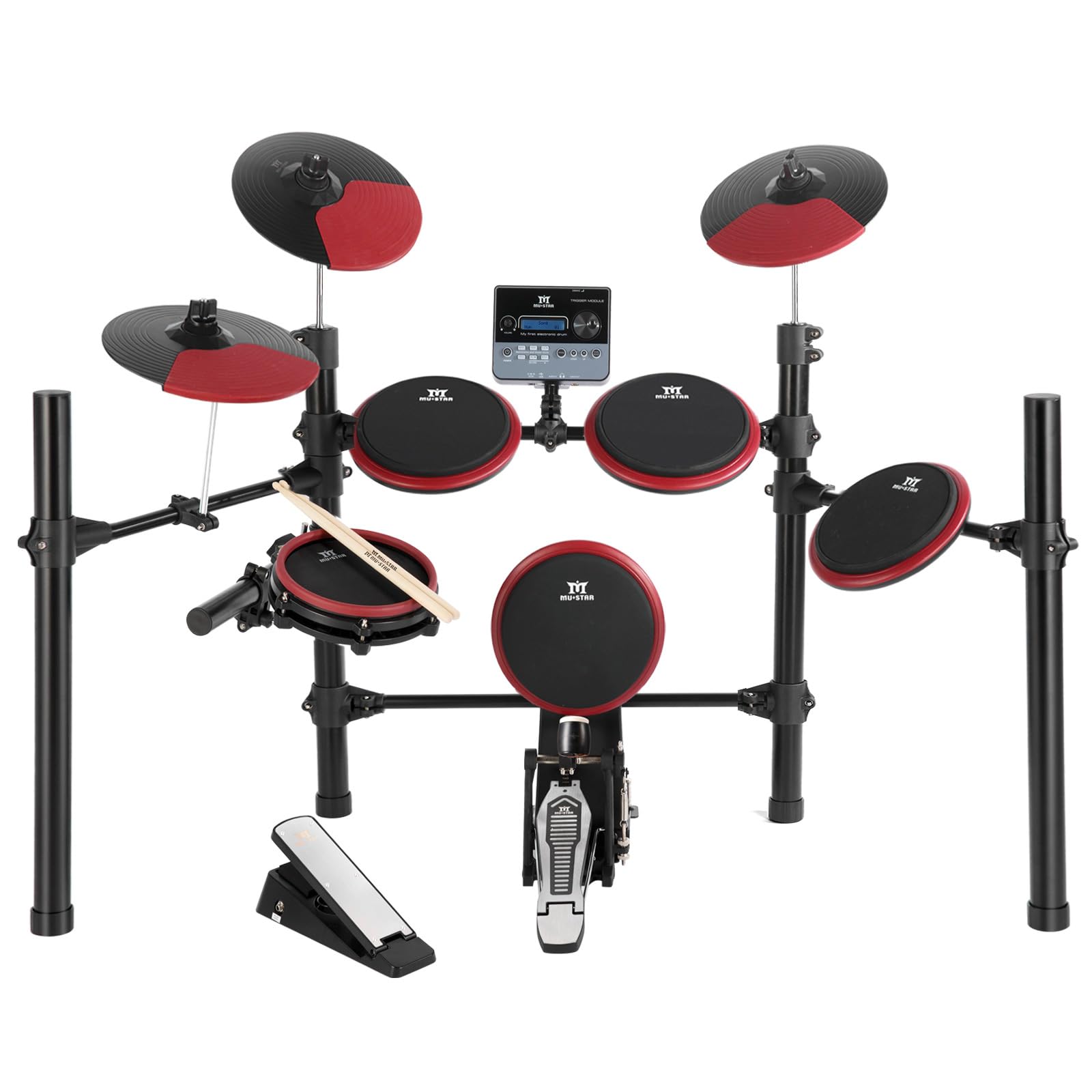 MUSTAR 10-Piece Electronic Drum Set with 225 Sounds - 8