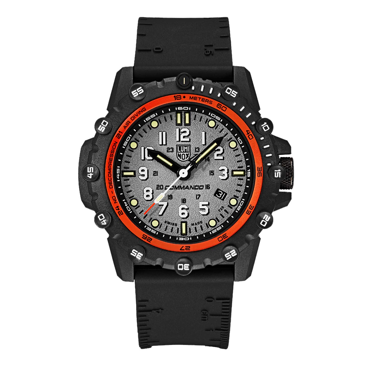 Luminox Commando Frogman XS.3301 Men's Military Dive Watch - 46mm Black/Grey, Date Function, 200m Water Resistant, Sapphire Crystal Glass | Perfect for Scuba Diving, Outdoor Adventures & Tactical Operations