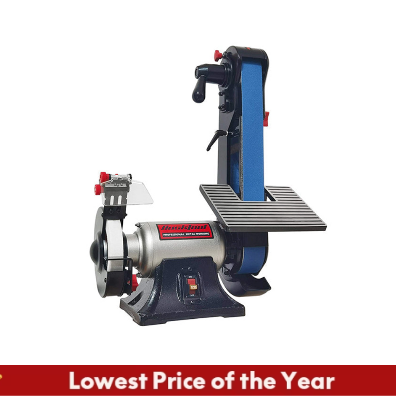 2 x 42 Inch Belt Sander & 6 Inch Bench Grinder Combo - BG2600 Dual Power Tool for Metal Woodworking, Knife Sharpening & DIY Projects