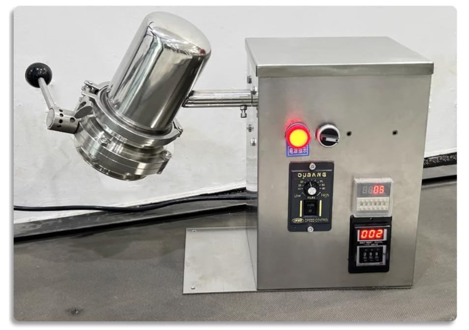 YUCHENGTECH 1KG Lab Dry Powder Mixer - Micro Powder Blender for Food, Chemical & Medical Use - Small Batch Fine Mixing Machine 110V (2L Capacity) - Perfect for Laboratories, Pharmacies & Small-Scale Production