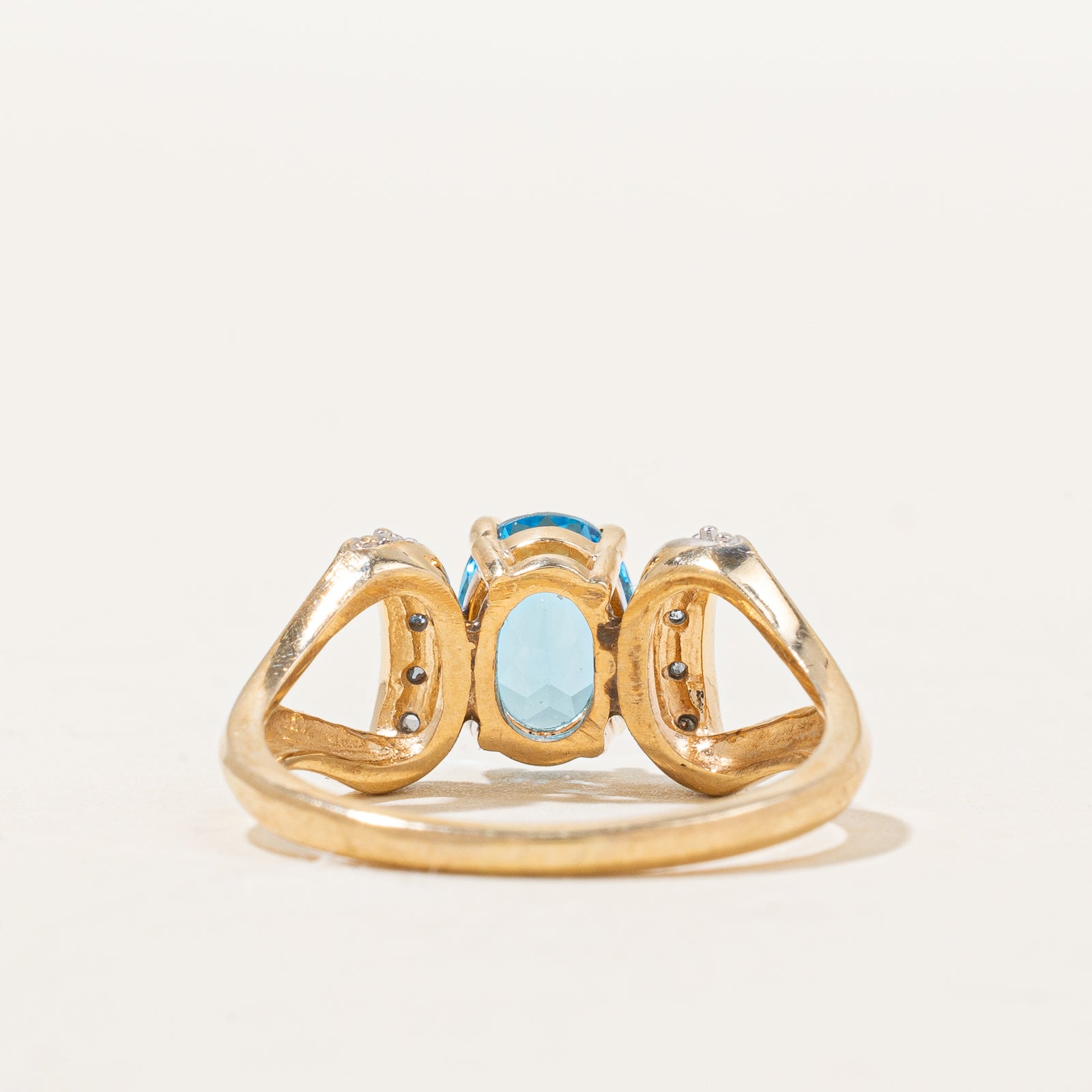 1.00ct Blue Topaz & 0.04ct Diamond Ring - Size 7.75 - Elegant Birthstone Jewelry for Women - Perfect for Engagement, Anniversary & Special Occasion Gifts