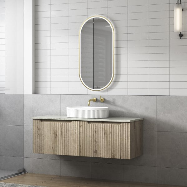 Aulic Cadel White Glossy Pill Basin with V Groove - 500mm x 320mm Bathroom Sink for Modern Vanities | XECB 099GW