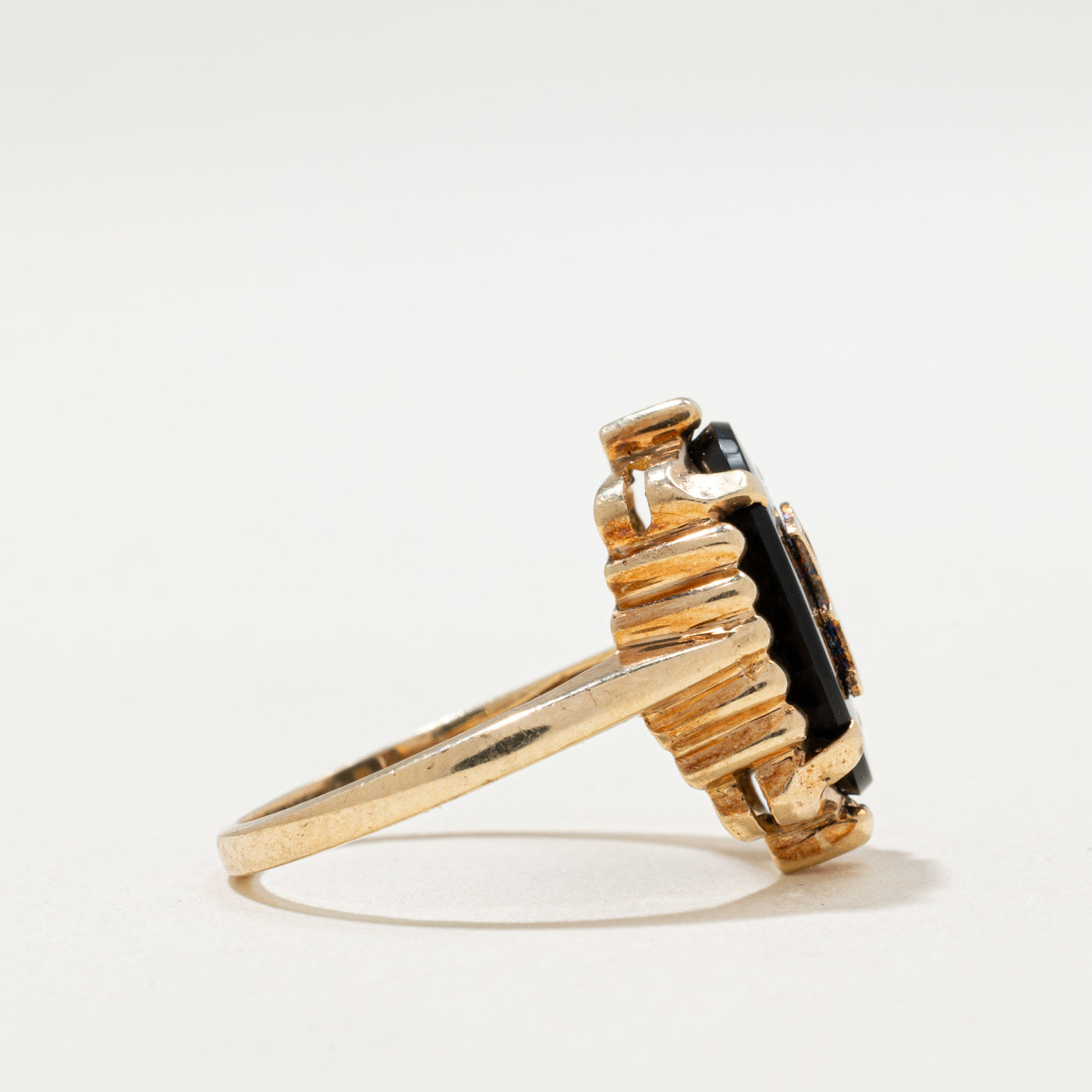 10K Gold Onyx Initial 'N' Ring - 2.50 Carat Elegant Personalized Jewelry for Women - Perfect for Birthdays, Anniversaries & Gifts