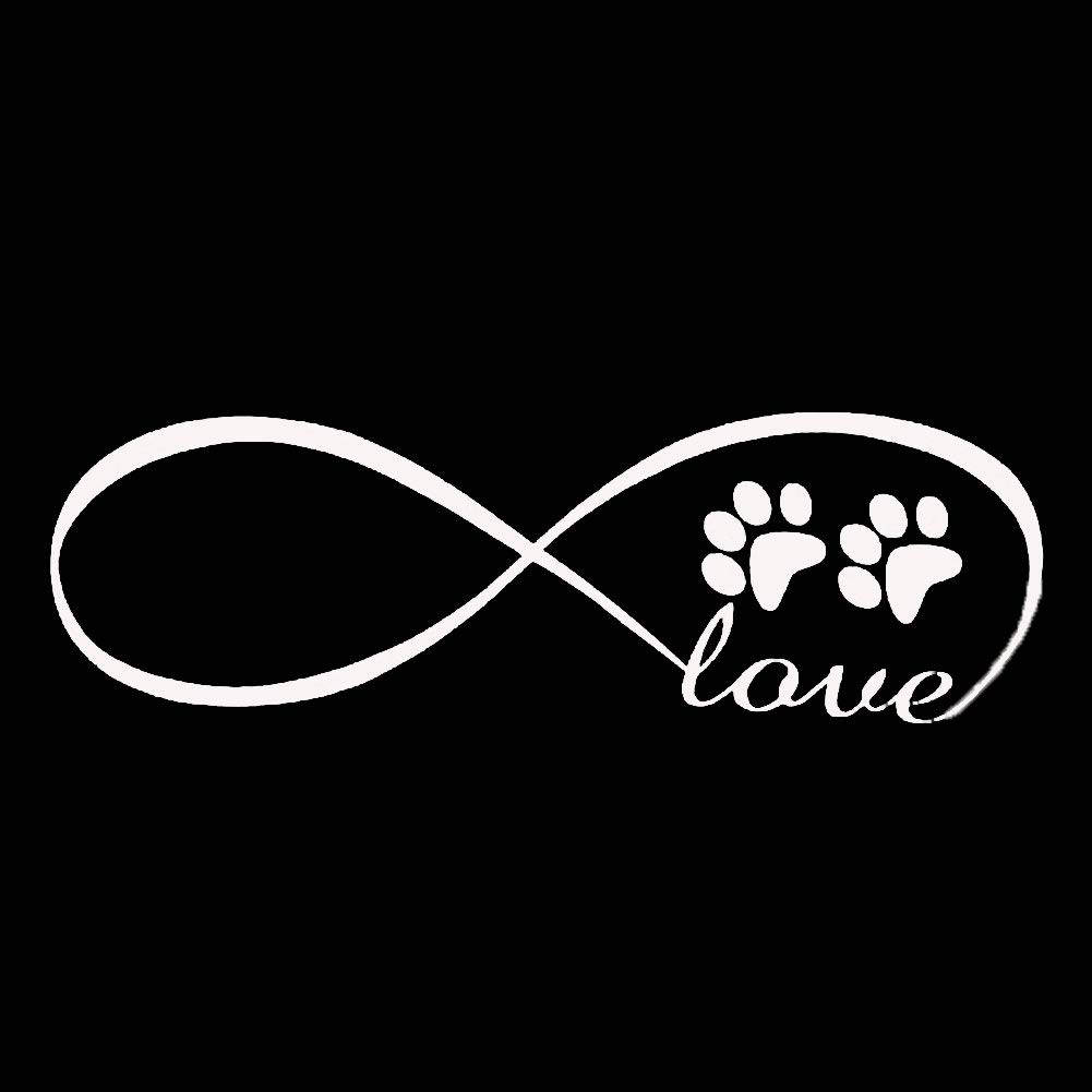 OCUhome Reflective Infinity Dog Footprints Love Car Decals - Waterproof Vinyl Stickers for Sports Cars, Trucks & SUVs - Perfect for Night Driving & Personalized Vehicle Decoration