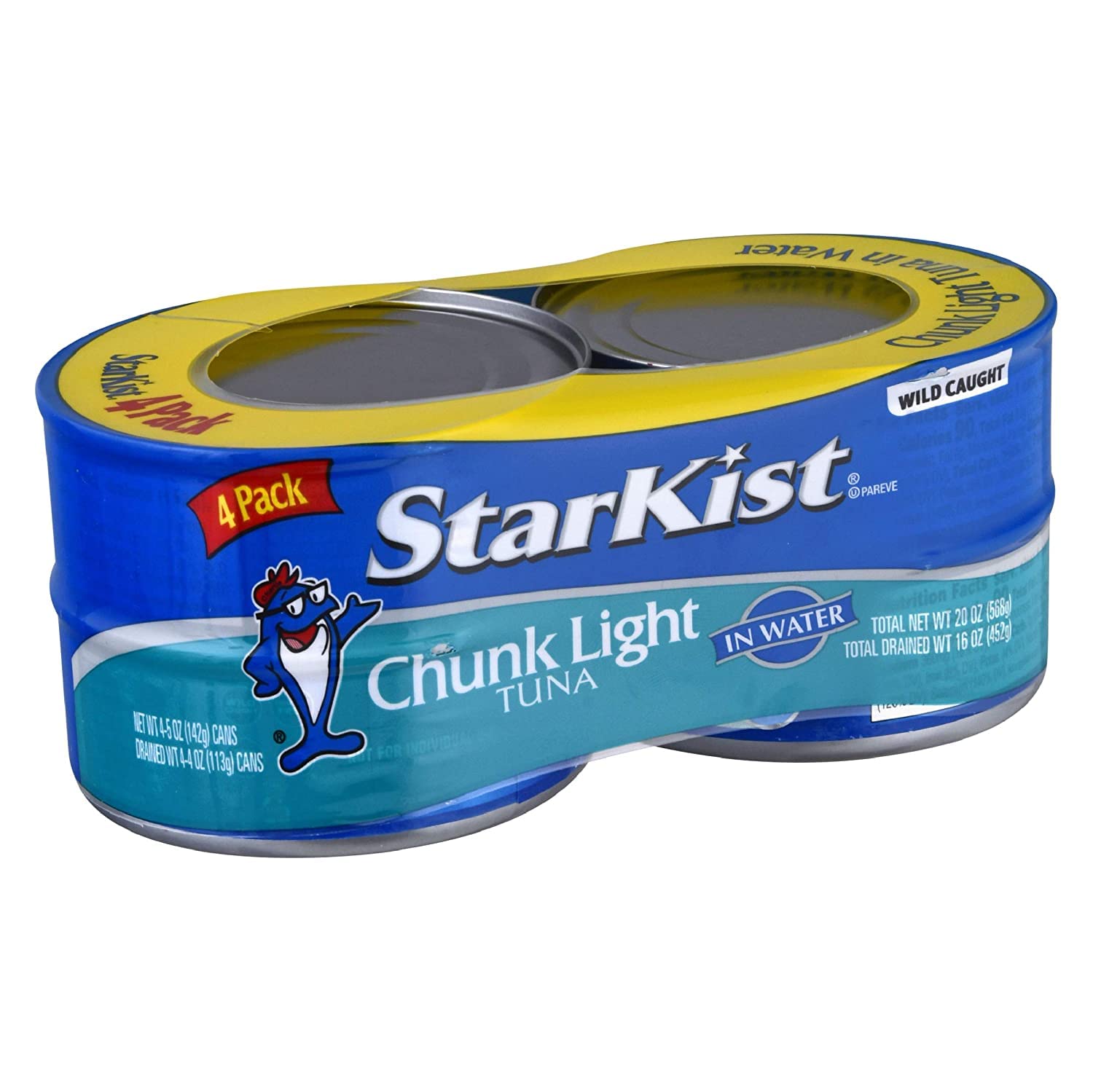 StarKist Chunk Light Tuna in Water, 5 oz (24 Pack) - Wild Caught, Gluten Free Canned Tuna Fish with 20g Protein & 90 Calories - Ready to Eat for Salads, Keto Meals, Sandwiches & Healthy Snacks - Perfect for Lunch Boxes, Camping & Emergency Food Storage