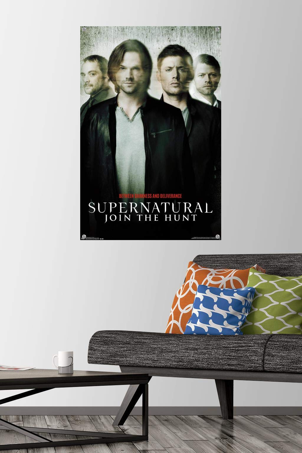 Supernatural TV Show Key Art 11 Wall Poster - 24x36 Inch Framed Print with Push Pins - Perfect for Bedroom, Living Room & Office Decor