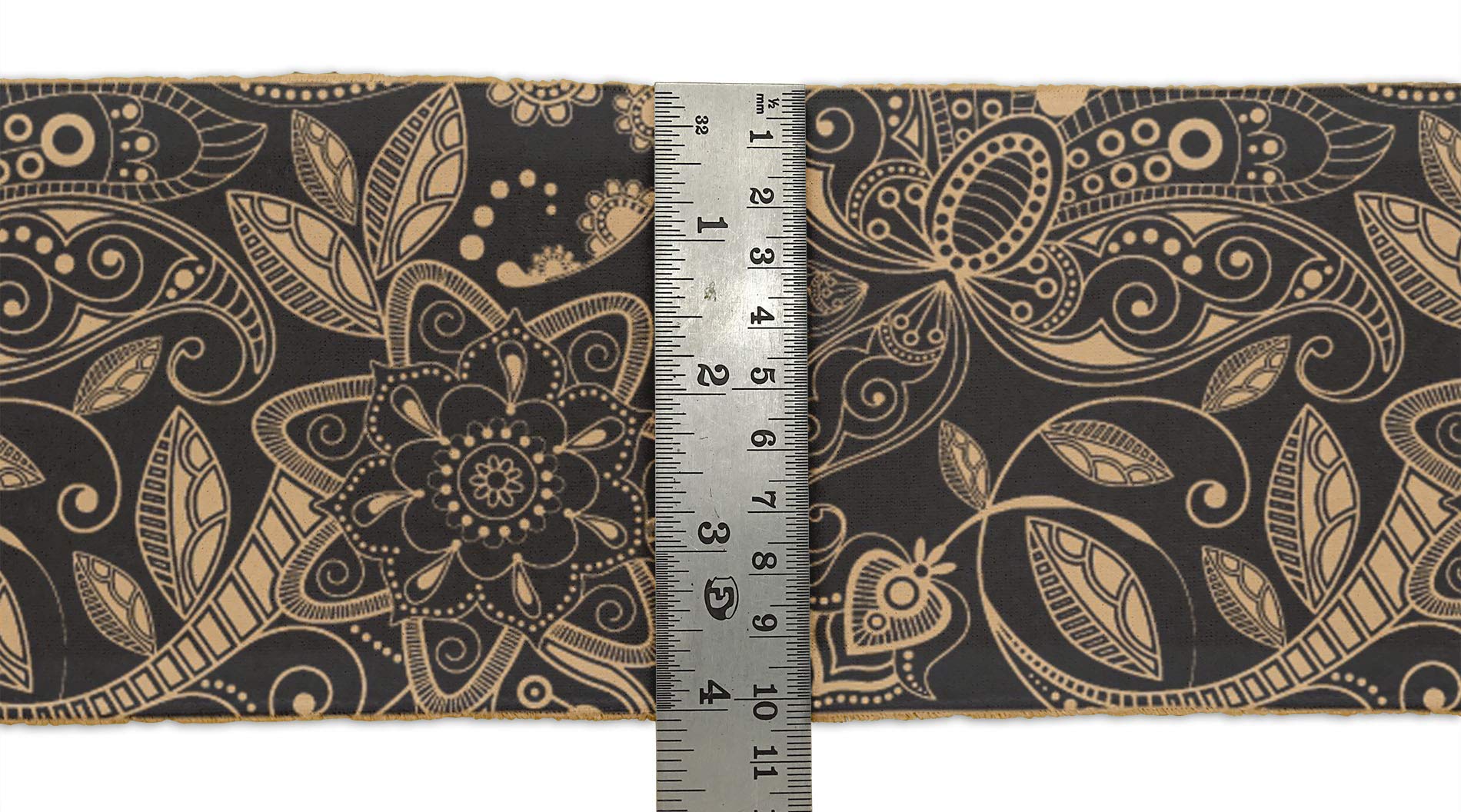 Black Leaves & Floral Velvet Ribbon Trim - 9 Yards, 4 Inches Wide - Premium Crafting & Sewing Lace for DIY Projects, Gift Wrapping, Home Decor, and Fashion Accessories