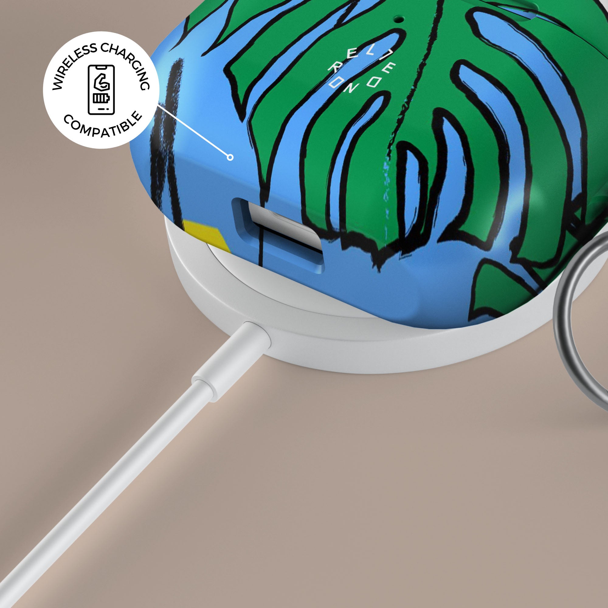 Tropical Leaves AirPods Case Cover - Cute Protective Case for AirPods 1/2/3 & Pro - Durable Lightweight Design - Perfect for Travel, Work & Everyday Use