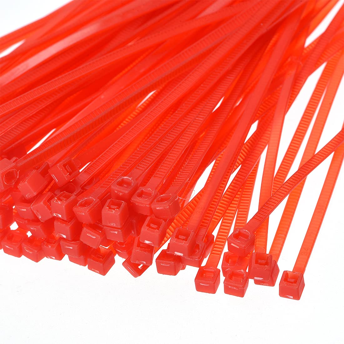 uxcell 4 Inch Nylon Self-Locking Cable Ties - 100pcs Red Zip Ties (0.09