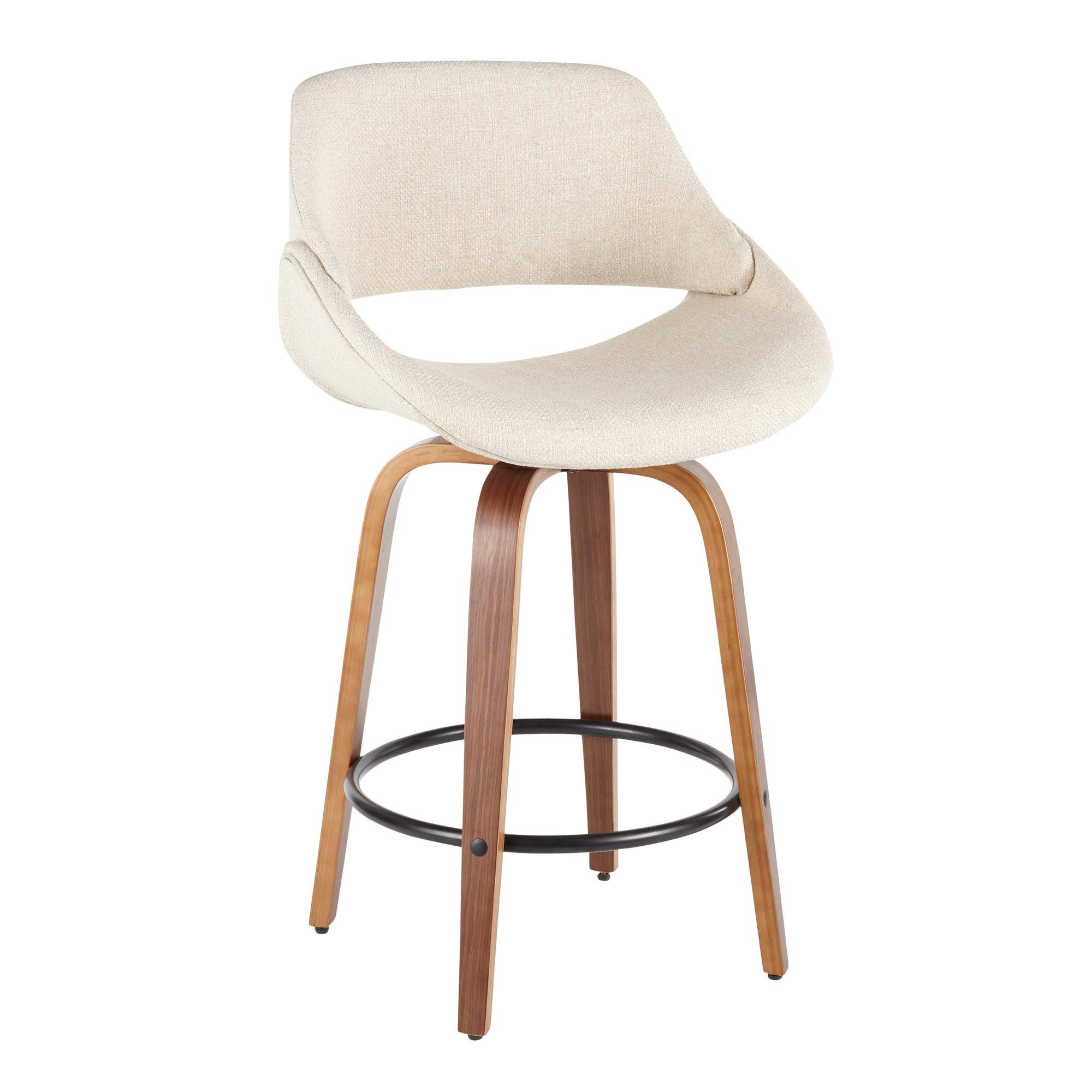 LumiSource Walnut Wood Counter Stools Set of 2 - 24