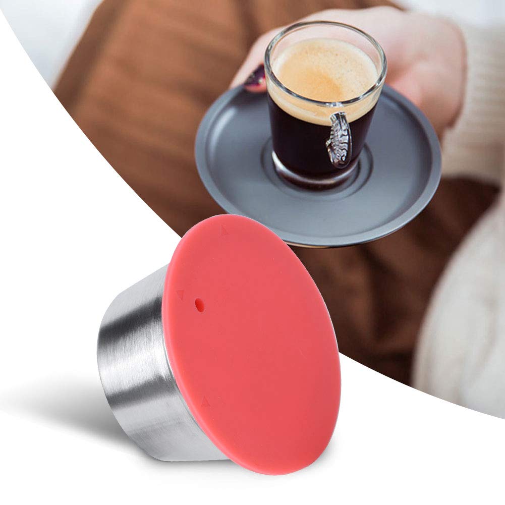 Jerliflyer Stainless Steel Reusable Coffee Capsule Cup - Refillable Filter for Dolce Gusto Coffee Maker (Red) | Perfect for Home, Office & Travel Use