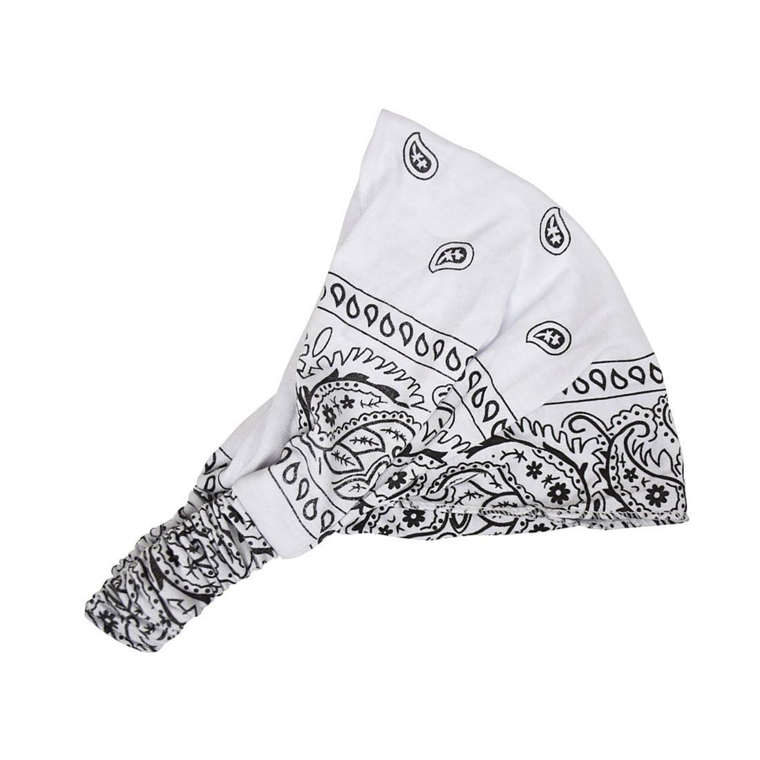 Motique Stretchy T-Shirt Fabric Bikers Bandana Set of 6 - Wide & Comfortable Headwraps for Fitness, Yoga, Outdoor Activities, and Sports