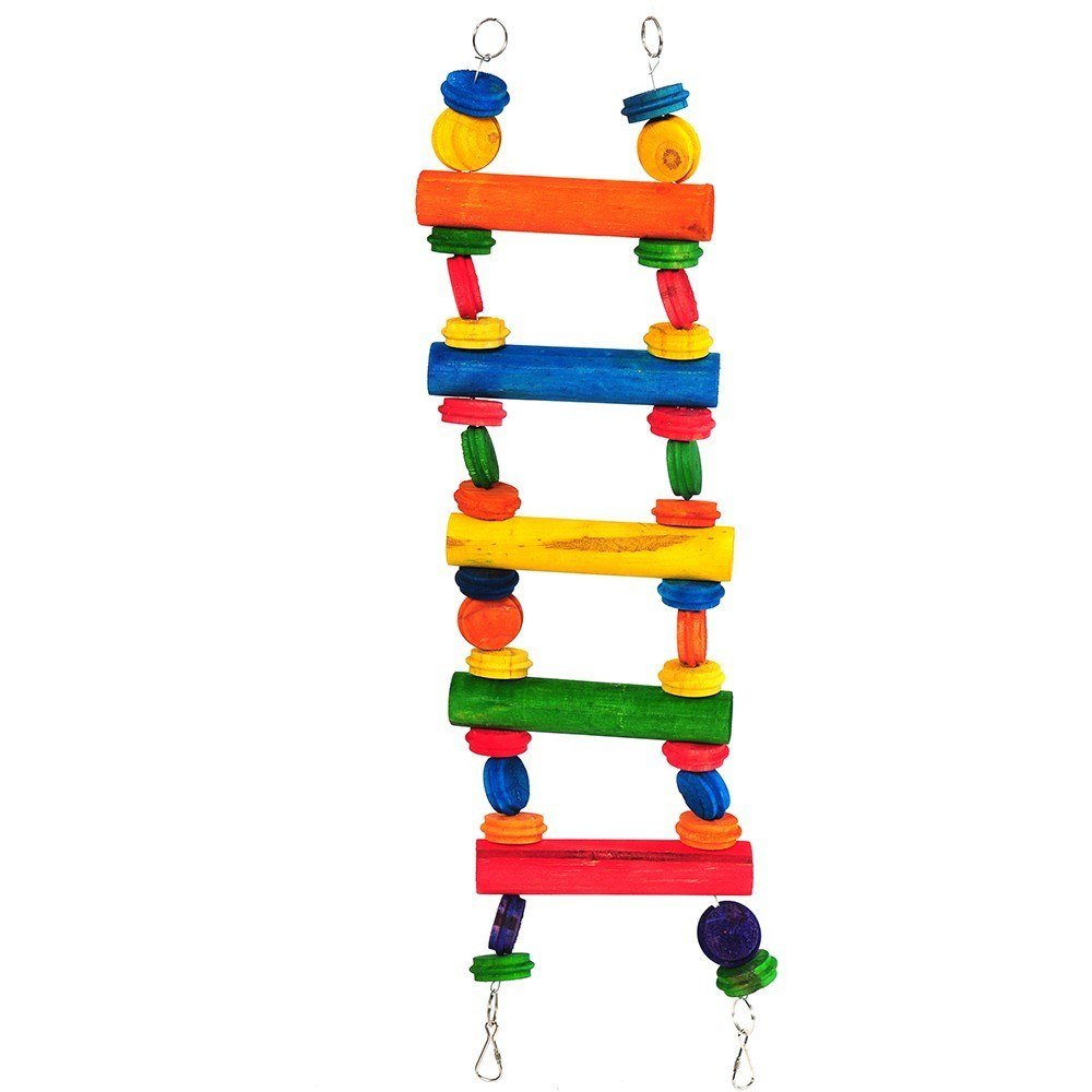 The Bird House - Playtime Ladder Bird Toy for Parrots & Cockatiels - Fun Climbing & Chewing Activity for Pet Birds - Perfect for Cages & Play Gyms