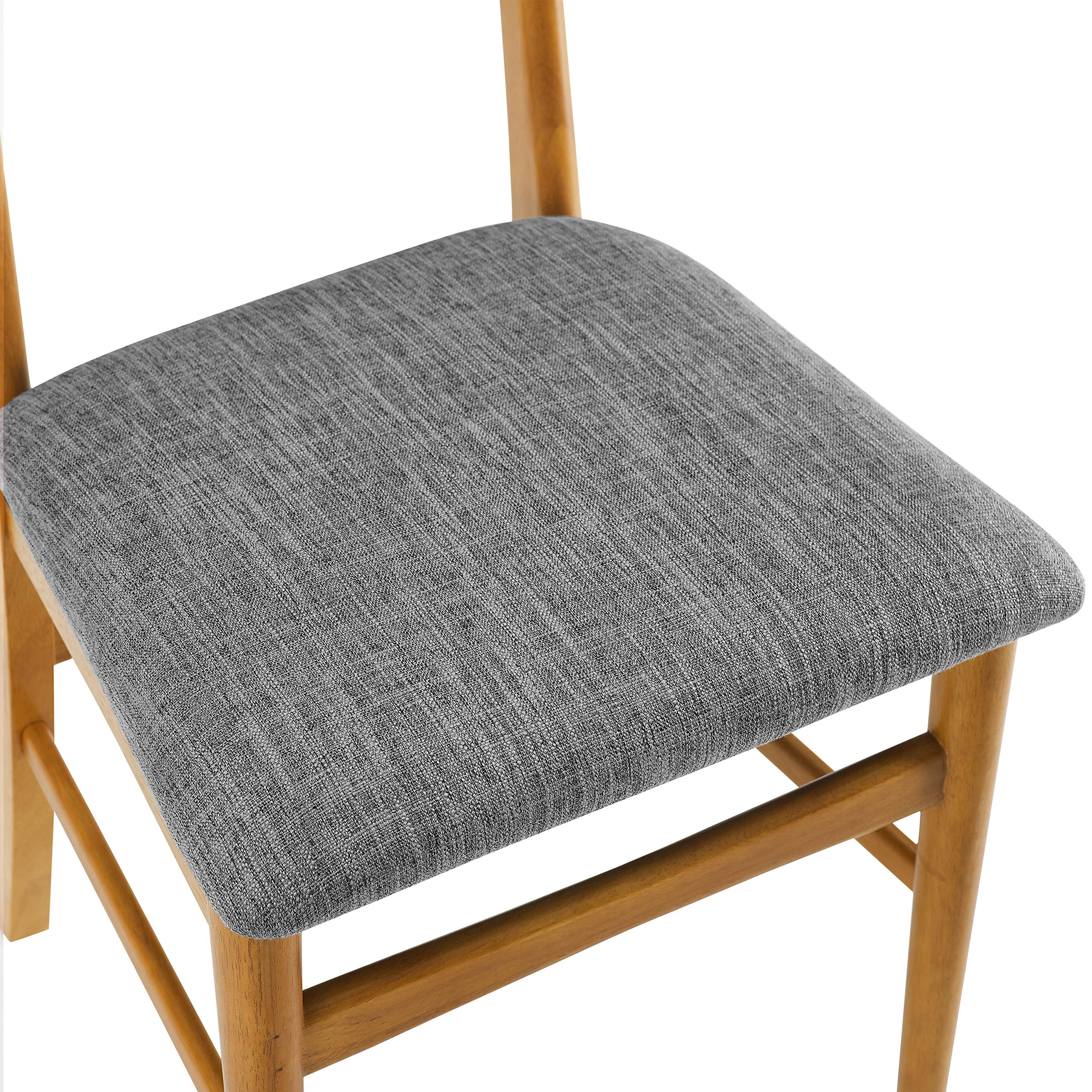 Crosley Furniture Landon Mid Century Modern Wood Dining Chairs with Upholstered Seat - Set of 2 in Acorn Finish - Perfect for Dining Room, Kitchen, and Home Office Decor