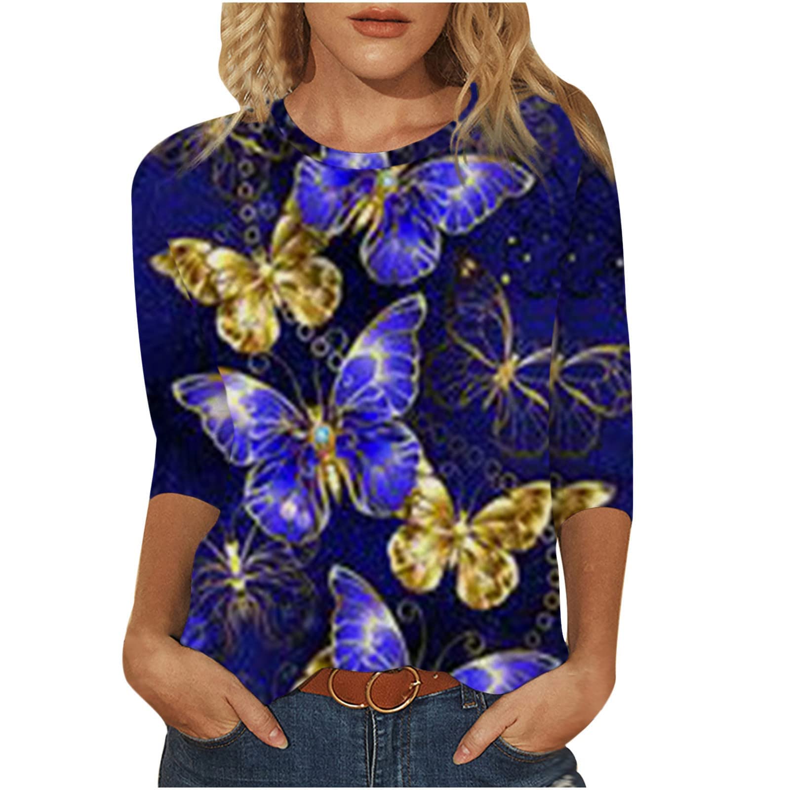 Women's Summer V-Neck Short Sleeve T-Shirt - Cute Printed Casual Blouse, Loose Fit Graphic Top for Everyday Wear, Beach Outings & Weekend Relaxation