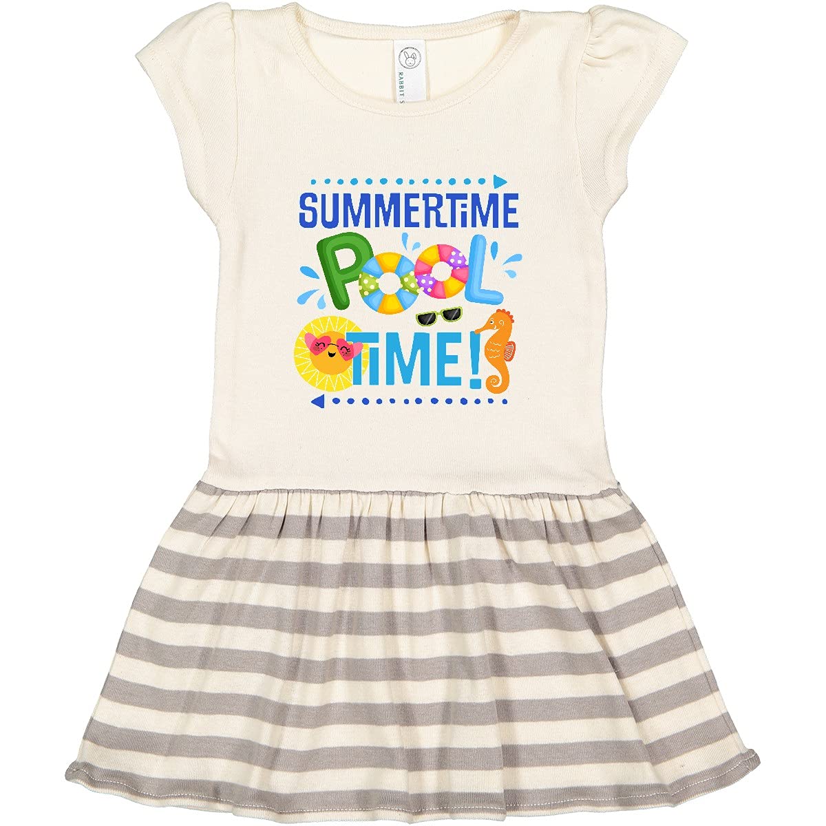Inktastic Summer Vacation Pool Time Swimming Toddler Dress - Cute Swimwear for Baby Girls, Fun Beach Outfit for Toddlers, Comfortable Play Dress for Pool Parties & Summer Activities
