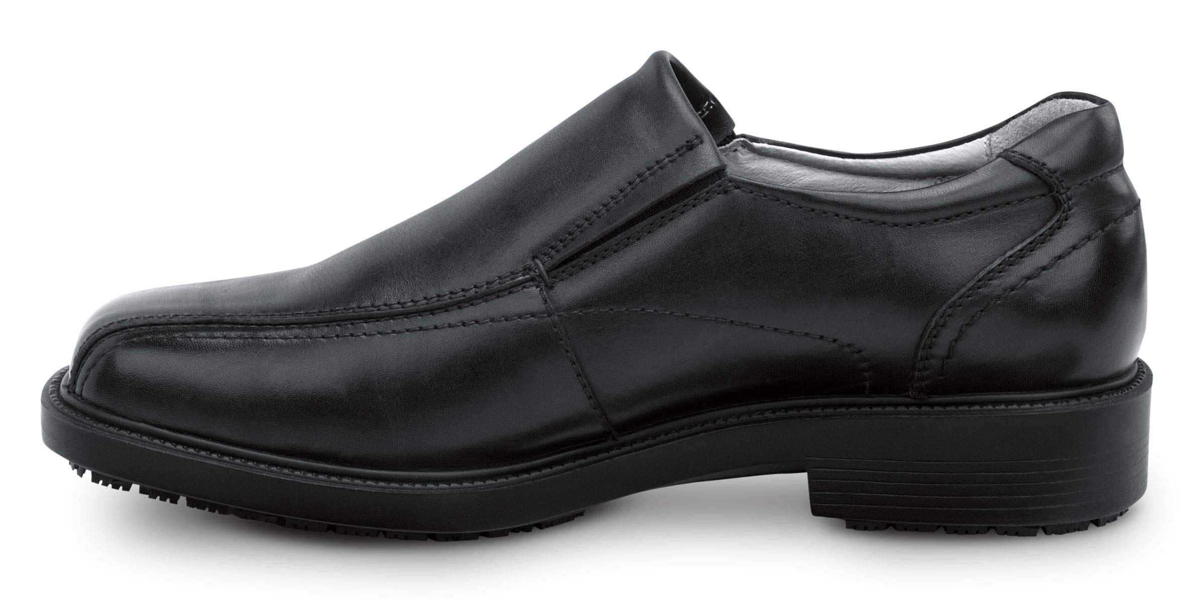 SR Max Brooklyn Men's Black Twin Gore Dress Style Soft Toe Slip Resistant Work Shoes - Comfortable & Durable for Office, Restaurant & Industrial Work
