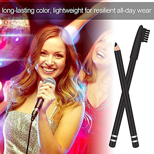 COSLUXE PROFESSIONAL Long-Lasting Waterproof Eyebrow Pencil with Brush - Dark Brown - Natural Look for Daily Makeup & Special Occasions