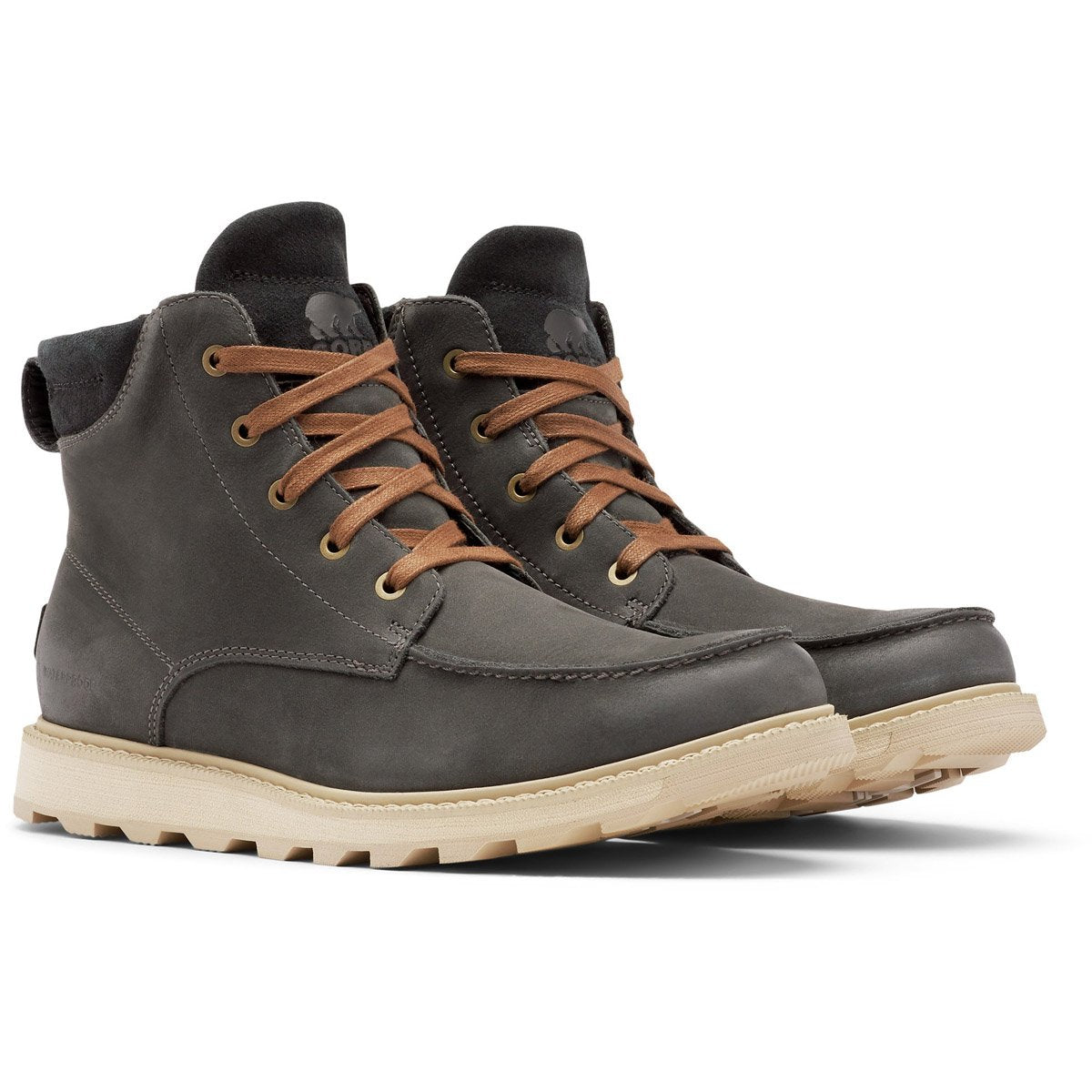 Men's Madson II Moc Toe Waterproof Boots - Comfortable & Durable Leather Work Boots for Outdoor, Hiking & Construction (Perfect for Winter & Rainy Days)