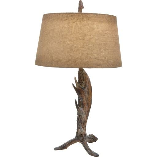 BLACK FOREST DECOR Moose Shed Antler Table Lamp - Rustic Cabin Lighting for Bedroom, Living Room & Lodge Decor