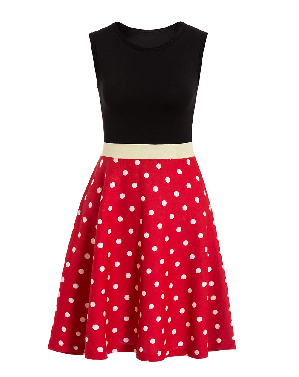 Minnie Mouse Inspired Women's Red & White Polka Dot Dress - Halloween Costume for Adults (Size S) - Perfect for Cosplay, Theme Parties & Disney Events